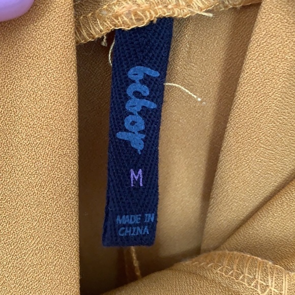 🆕 BEBOP MUSTARD TEXTURED WOVEN SOLID TROUSER PAPER PANTS SIZE M - Picture 7 of 7